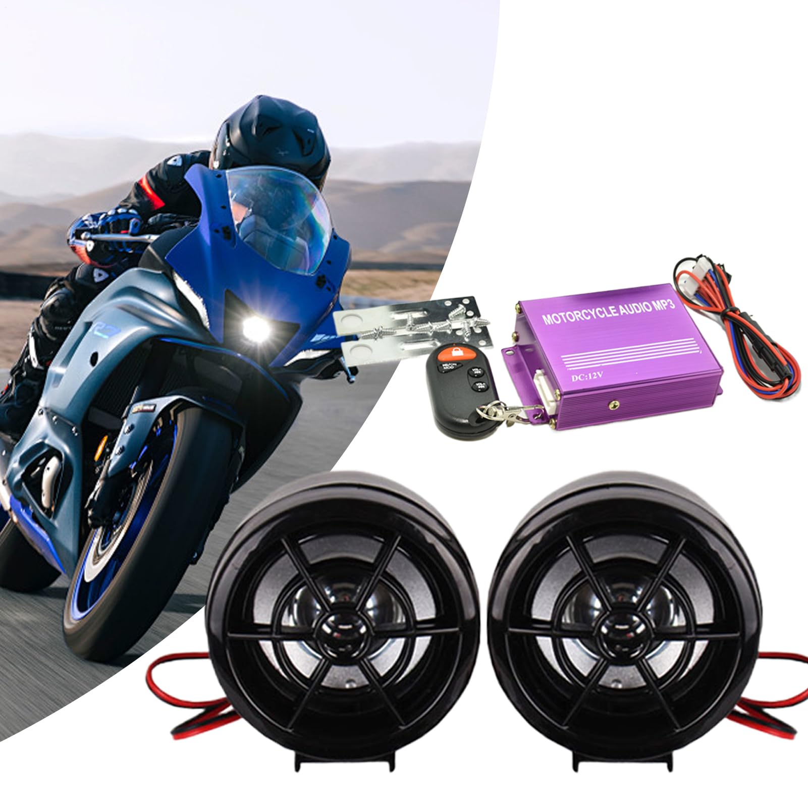 Amazon | バイク用スピーカー,ミュージックプレイヤー ハンドルバー